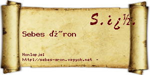 Sebes Áron névjegykártya