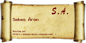Sebes Áron névjegykártya